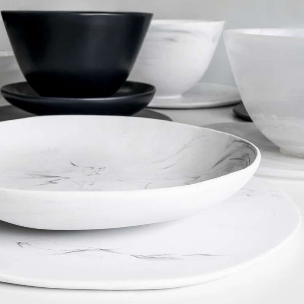 Marble look resin salad bowl