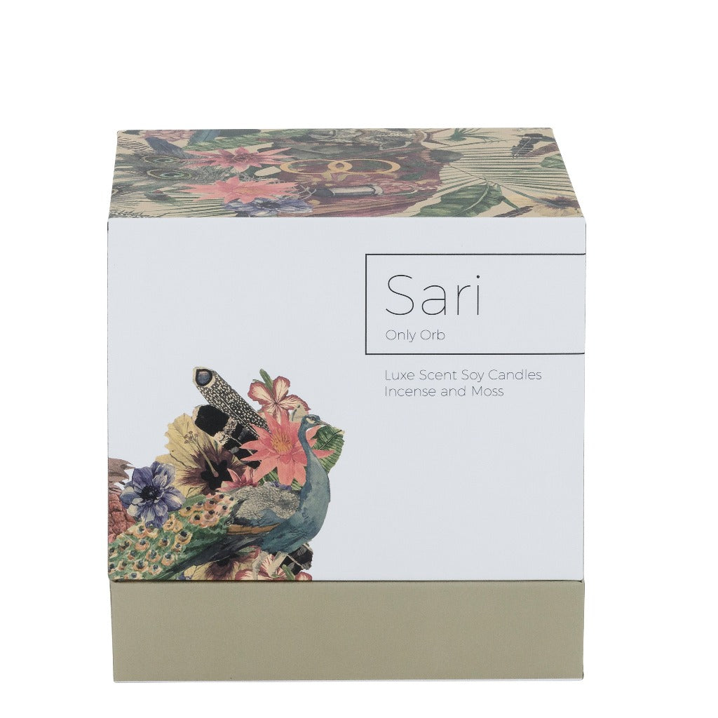 Ceramic Orb Olive & SARI Candle