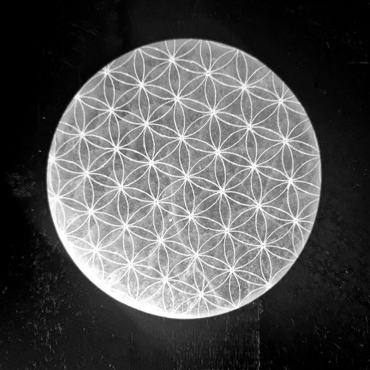 Selenite Flower of Life Plate