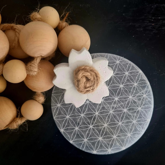 Selenite Flower of Life Plate