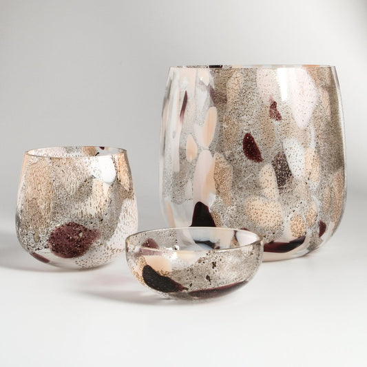 Sandy Glass Candle Holder