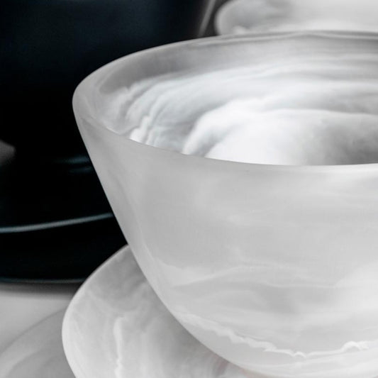 White Swirl Resin Bowl