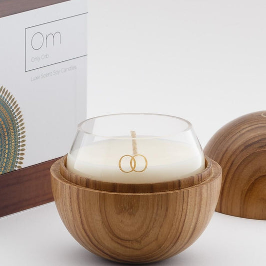 Teak Orb & OM Candle