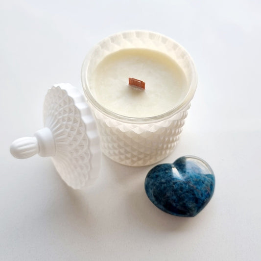 Deluxe Geo Candle - White