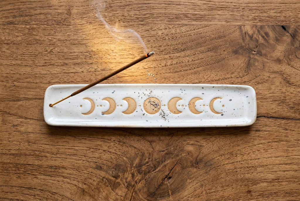 Ceramic Moon Phase Incense Holder
