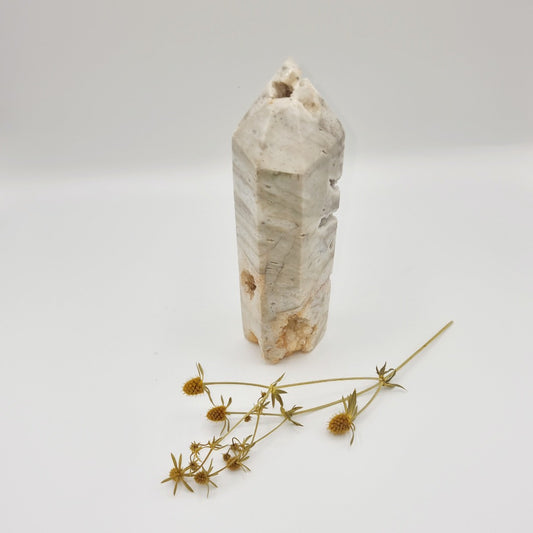 Sphalerite Druzy Quartz Crystal Tower