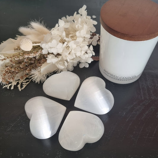 Selenite Palm Heart Crystal