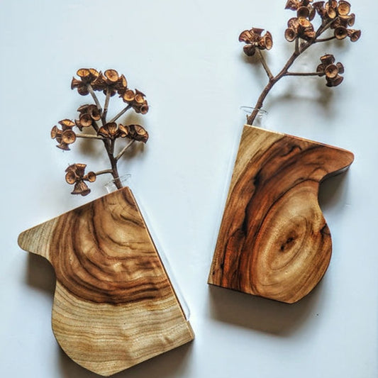 Butterfly Wing - Timber & Glass Vase