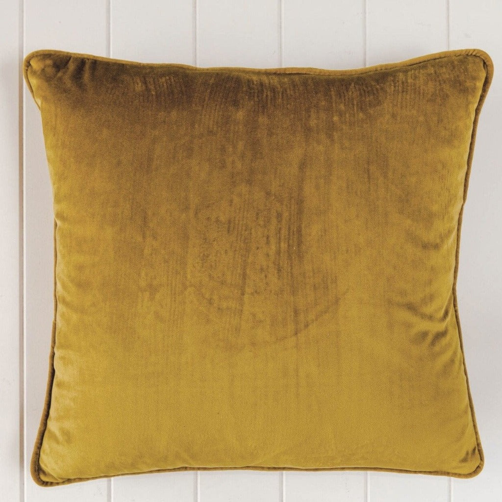 Velvet cushion with feather insert