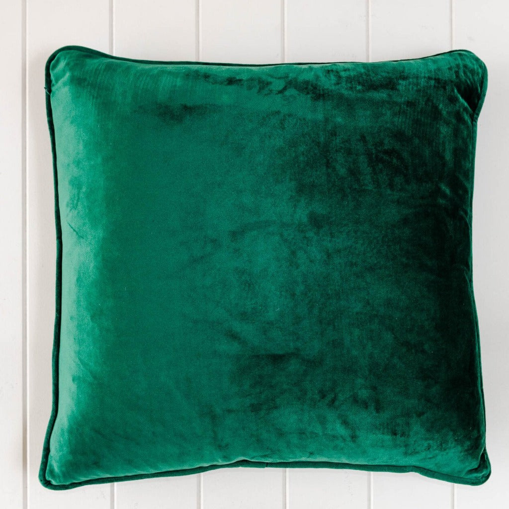 Velvet cushion with feather insert
