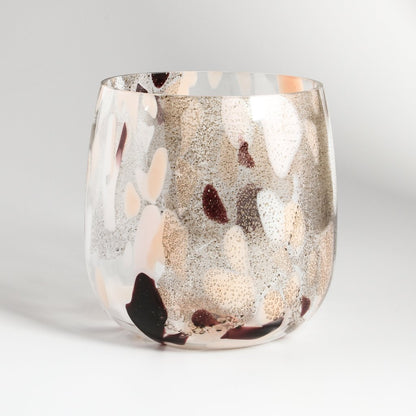 Sandy Glass Candle Holder